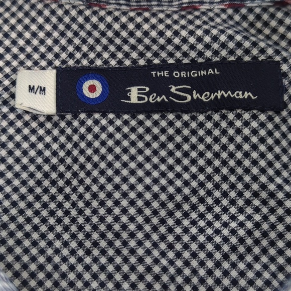 Ben Sherman Blue White Gingham Check Long Sleeve Button up Shirt M - Picture 4 of 12